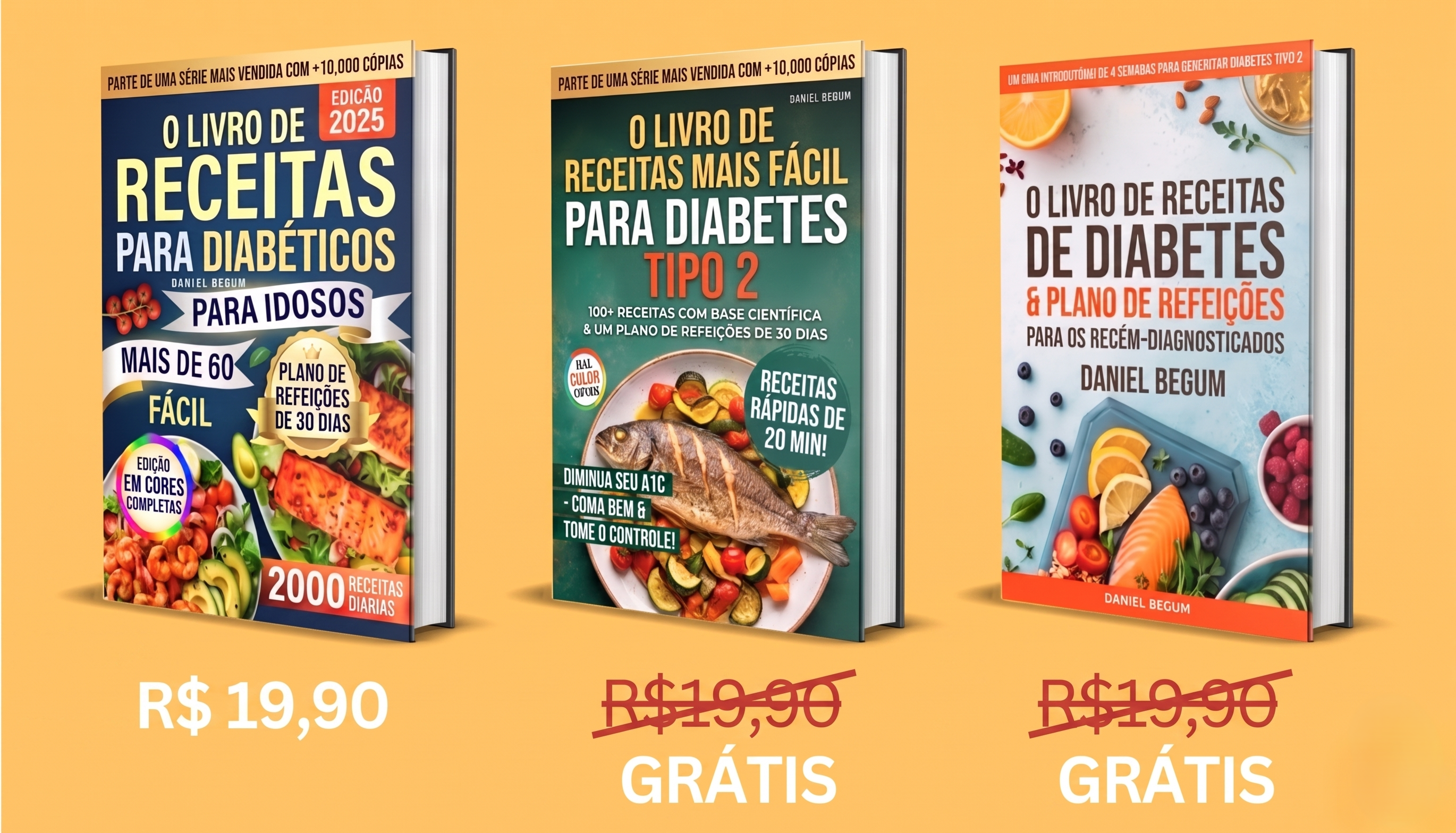 Pacote 3 Livros – Dieta para Diabéticos